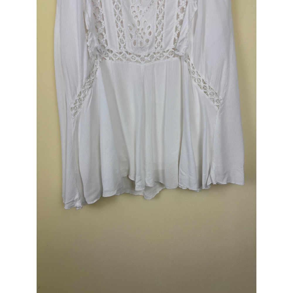 Free‎ People White Lace Crochet Tunic Dress Boho Festival M M - Picture 4 of 9